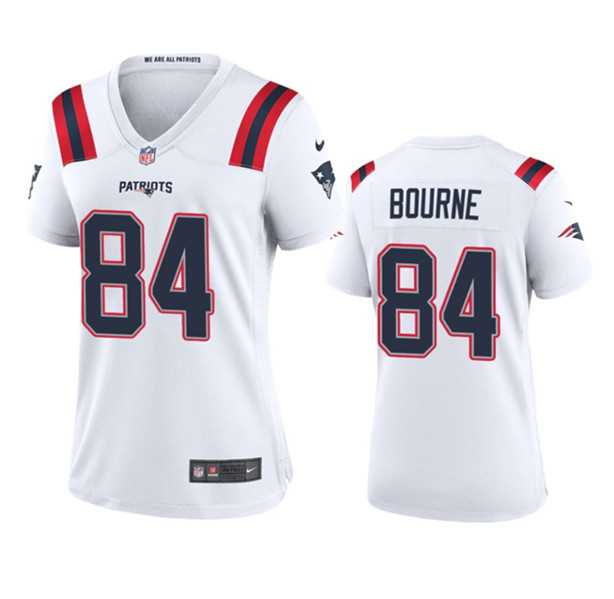 Women%27s New England Patriots #84 Kendrick Bourne White Stitched Jersey Dzhi->youth nfl jersey->Youth Jersey